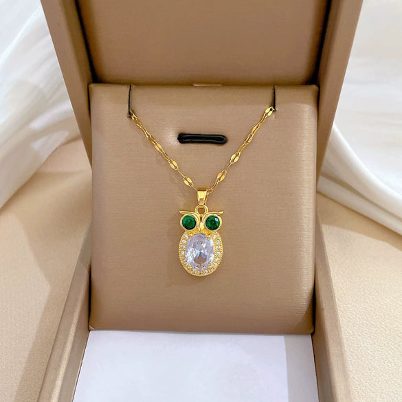 Wholesale Women's Natural Geometric Copper Pendant Stainless Steel Electroplated Necklace