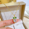Wholesale Women's Natural Geometric Copper Pendant Stainless Steel Electroplated Necklace