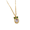 Wholesale Women's Natural Geometric Copper Pendant Stainless Steel Electroplated Necklace