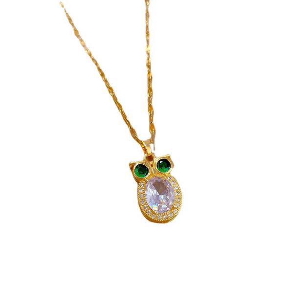 Wholesale Women's Natural Geometric Copper Pendant Stainless Steel Electroplated Necklace