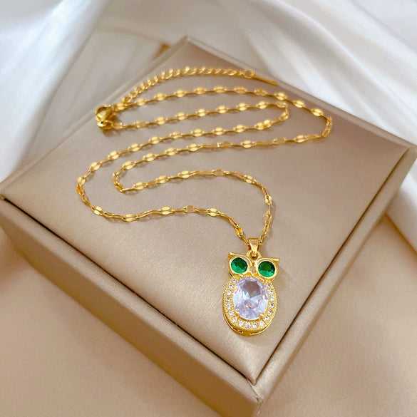 Wholesale Women's Natural Geometric Copper Pendant Stainless Steel Electroplated Necklace