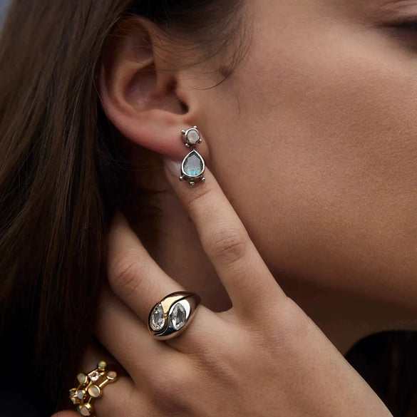 Wholesale Women's Natural Geometric Electroplated Stainless Steel Stackable Rings