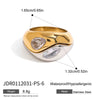 Wholesale Women's Natural Geometric Electroplated Stainless Steel Stackable Rings