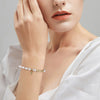 Wholesale Women's Natural Geometric 925 Sterling Silver Baroque Pearl Small Bell Bracelet With Electroplating