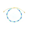 Wholesale Women's Natural Glass And Glaze Cylindrical Bead Handwoven Bracelet With Geometric Pattern