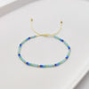 Wholesale Women's Natural Glass And Glaze Cylindrical Bead Handwoven Bracelet With Geometric Pattern