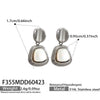 Wholesale Women's Natural Motherofpearl Geometric Square Pendant Earrings Stainless Steel Thick Gold Plated Simple Retro Niche Style