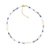 Wholesale Women's Natural Pearl And Organic Glass Geometric Beaded Clavicle Chain Hand Knitted In Ins Style