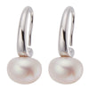 Wholesale Women's Natural Pearl Earrings S925 Sterling Silver Inlaid Geometric Style