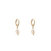 Wholesale Women's Natural Pearl Flat Round Geometric Handmade Earrings