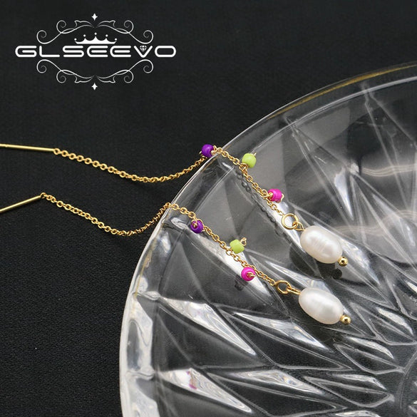 Wholesale Women's Natural Pearl Geometric Earrings With Original Minimalist Design And Electroplating Technique