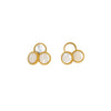 Wholesale Women's Natural Shell Inlaid Geometric Stainless Steel Earrings Plated With 18K Gold