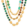 Wholesale Women's Natural Stone Agate Pig Nose Titanium Steel Necklace With O Shaped Chain Knot Braided Chain And Electroplated Geometric Design