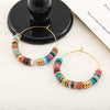 Wholesale Women's Natural Stone And Copper Geometric Handmade Electroplated Real Gold Earrings