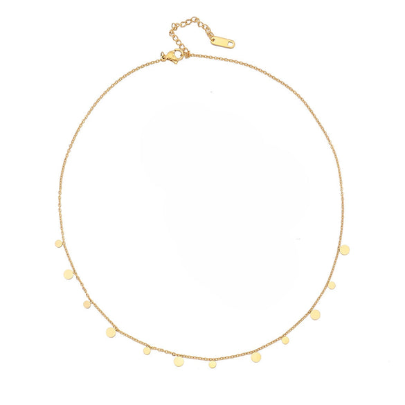 Wholesale Women's Natural Stone And Stainless Steel Geometric Vintage Handbeaded Clavicle Chain Necklace With Brass Star Pendant And Electroplating