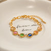 Wholesale Women's Natural Stone Bracelet Stainless Steel Geometric Set With Precious Stones