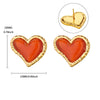 Wholesale Women's Natural Stone Stainless Steel Light Luxury Style Heart Shaped Electroplated Earrings