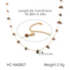 Wholesale Women's Natural Stone Stainless Steel Real Gold Plated Necklaces