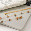 Wholesale Women's Natural Stone Stainless Steel Real Gold Plated Necklaces