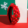 Wholesale Women's Natural Style Christmas Hair Band Plastic Resin Inlaid With Pearls Flower Accessories
