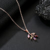 Wholesale Women's Natural Style Copper Jewelry Set With Plant Flowers Pattern Zircon Pendant Necklace And Earrings And Diamond Design Ochain