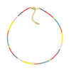 Wholesale Women's Natural Style Handwoven Geometric Clavicle Chain Necklace With Pearl And Organic Glass