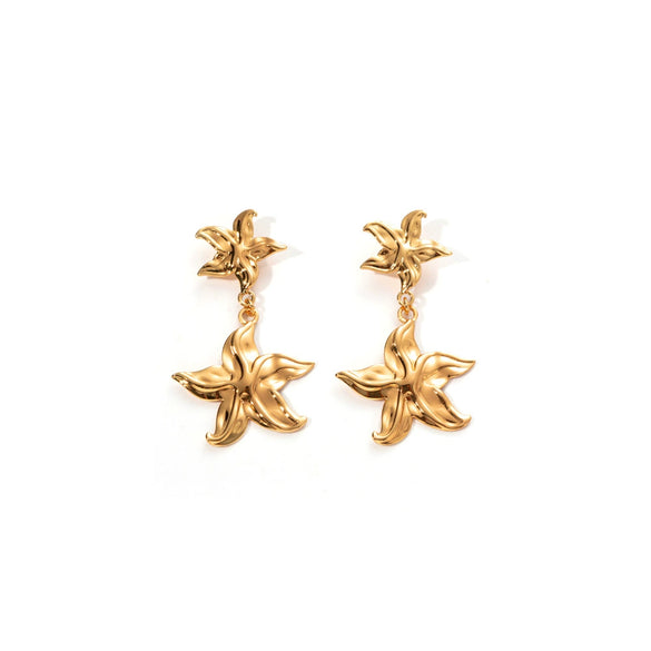 Wholesale Women's Natural Style Stainless Steel Jewelry With Starfish Embossed Design And Electroplating Process