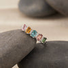 Wholesale Women's Natural Tourmaline Ring In S925 Sterling Silver Geometric Style Set With Gemstones