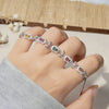 Wholesale Women's Natural Tourmaline S925 Sterling Silver Bracelet With Flower And Bow Patterns Set With Gemstones