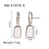 Wholesale Women's Natural White Shell Geometric Heart Shaped Pendant Earrings In Ins Style Made Of Stainless Steel With 18K Vacuum Plating In Furnace