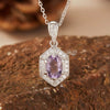Wholesale Women's Natural Yellow Crystal Amethyst Necklace Set With S925 Sterling Silver Geometric Style