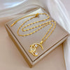 Wholesale Women's Necklace Stainless Steel Copper Electroplated Geometric Pendant