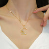 Wholesale Women's Necklace Stainless Steel Copper Electroplated Geometric Pendant