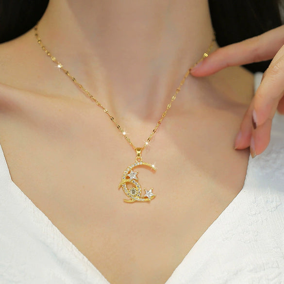 Wholesale Women's Necklace Stainless Steel Copper Electroplated Geometric Pendant