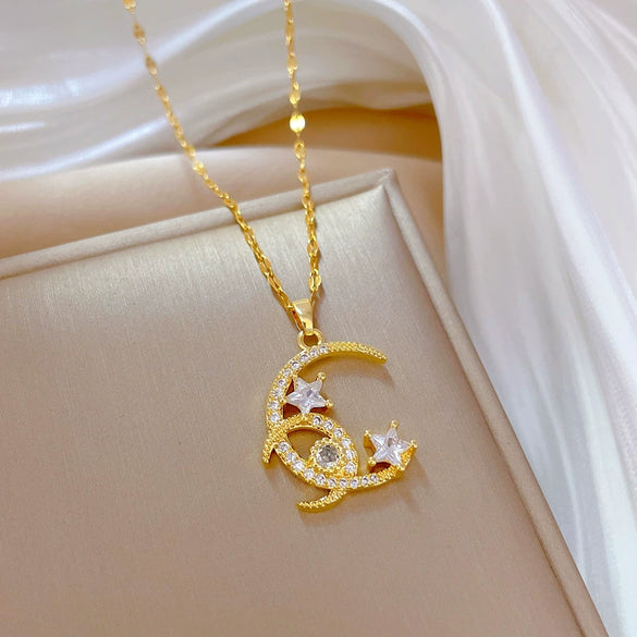 Wholesale Women's Necklace Stainless Steel Copper Electroplated Geometric Pendant