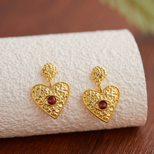 Wholesale Women's Necklace 925 Sterling Silver Heartshaped With Natural Sapphire Moonstone Garnet Pearl Geometric Design