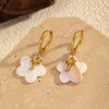 Wholesale Women's Neutral Style Geometric Shell Earrings With Stainless Steel Ear Needles And Electroplating