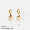 Wholesale Women's Neutral Style Geometric Shell Earrings With Stainless Steel Ear Needles And Electroplating