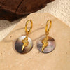Wholesale Women's Neutral Style Geometric Shell Earrings With Stainless Steel Ear Needles And Electroplating