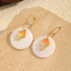 Wholesale Women's Neutral Style Geometric Shell Earrings With Stainless Steel Ear Needles And Electroplating