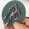Wholesale Women's New Retro Asymmetrical Geometric Alloy Earrings With Snakeshaped Awl Pendant And Electroplating Treatment Cartoon Style