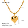 Wholesale Women's New Retro Classic Love Stainless Steel Peach Heart Pendant Necklace With Electroplating