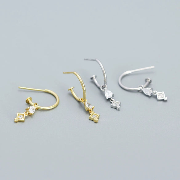 Wholesale Women's Niche Creative Earrings S925 Silver Geometric Tassel Design With Electroplating
