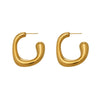 Wholesale Women's Niche Design Geometric Cshaped Stainless Steel Goldplated Stud Earrings