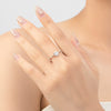 Wholesale Women's Niche Design S925 Sterling Silver Square Zircon Inlay Heartshaped Ring