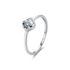 Wholesale Women's Niche Design S925 Sterling Silver Square Zircon Inlay Heartshaped Ring