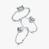 Wholesale Women's Niche Design S925 Sterling Silver Square Zircon Inlay Heartshaped Ring
