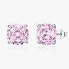 Wholesale Women's Niche Design 925 Silver Earrings Set With Diamonds And Pink Rose Flower Pattern