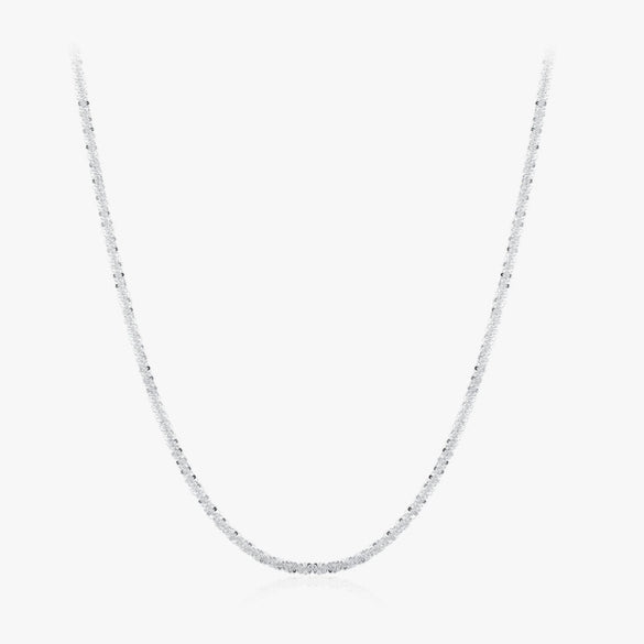Wholesale Women's Niche Design 925 Sterling Silver Baby's Breath Star Water Wave Chain Necklace With Electroplating