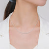 Wholesale Women's Niche Design 925 Sterling Silver Baby's Breath Star Water Wave Chain Necklace With Electroplating